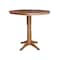 International Concepts Round 36 in Round Top Pedestal Table with 12 in Leaf, 42.1 in H, Distressed Oak, 36 in W, 48 in L K42-36RXT-27B-6B-2 - alternate 4